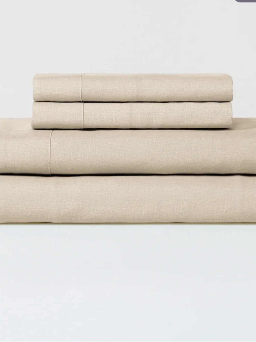 SIJO Luxe Weave Oatmeal 100% French Flax Linen Full/Queen Sheet Set
